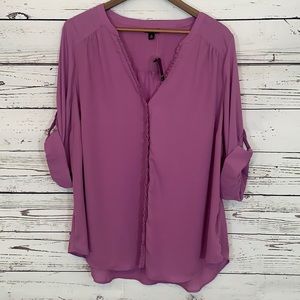 NWT Torrid Lavender Ruffle Button Down Blouse Size 2X